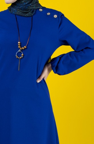 Robe Avec Collier 10147-05 Bleu Roi 10147-05