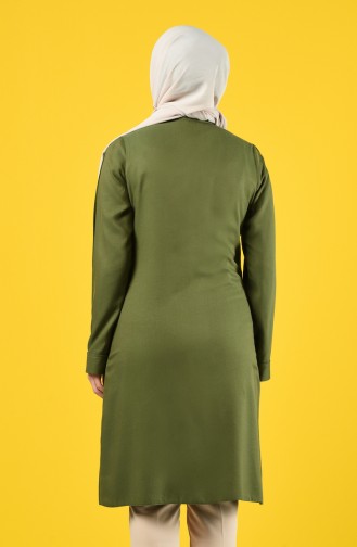 Buttoned Tunic with Pockets 8120-06 Khaki Green 8120-06