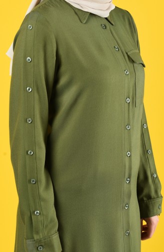 Buttoned Tunic with Pockets 8120-06 Khaki Green 8120-06