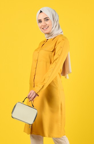 Buttoned Tunic with Pockets 8120-04 Mustard 8120-04