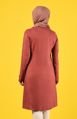 Buttoned Tunic with Pockets 8120-01 Dark Dry Rose 8120-01