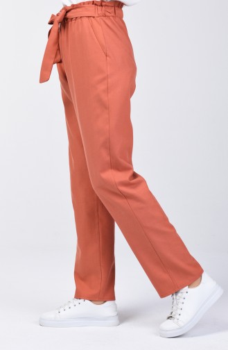 Frill Detailed Belted Trousers 1365pnt-10 Onion Shell 1365PNT-10