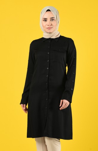 Buttoned Tunic with Pockets 8120-03 Black 8120-03