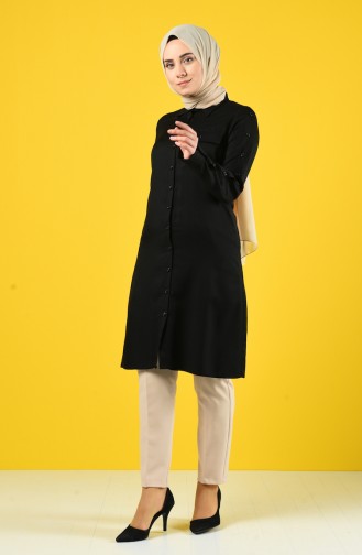 Buttoned Tunic with Pockets 8120-03 Black 8120-03