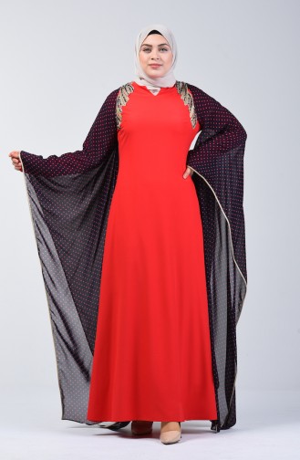 Robe de Soirée Brodée de Perles 6Y4634800-01 Rouge 6Y4634800-01