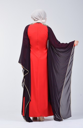 Robe de Soirée Brodée de Perles 6Y4634800-01 Rouge 6Y4634800-01