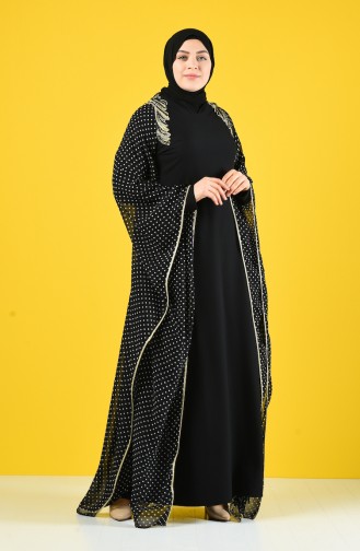 Robe de Soirée Brodée de Perles 6Y4634800-03 Noir 6Y4634800-03