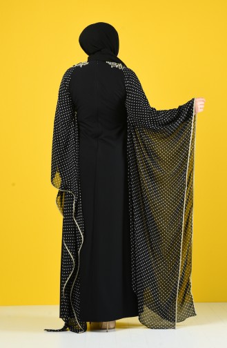 Robe de Soirée Brodée de Perles 6Y4634800-03 Noir 6Y4634800-03