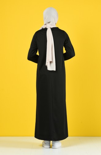 Schwarz Hijab Kleider 4090-01