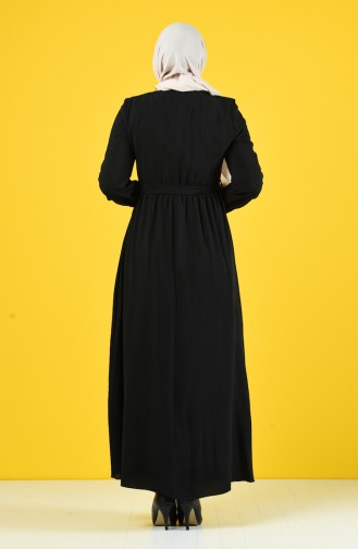 Robe İmprimée de Pierre Avec Ceinture 9Y3958800-03 Noir 9Y3958800-03