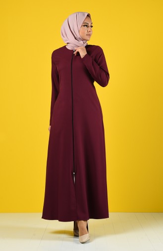 Abaya mit Reissverschluss und Band 2138-06 Zwetschge 2138-06