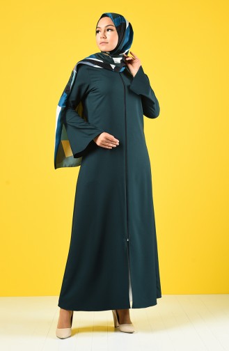 Spanish Sleeve Zippered Abaya 2139-04 Emerald Green 2139-04