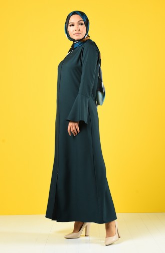 Spanischer Arm Abaya mit Reissverschluss 2139-04 Smaragdgrün 2139-04