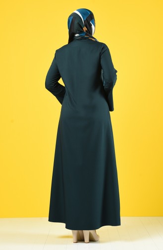 Spanischer Arm Abaya mit Reissverschluss 2139-04 Smaragdgrün 2139-04