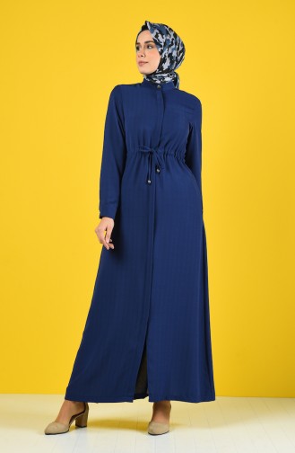 Ruched Waist Summer Abaya 6848-04 Saxe 6848-04