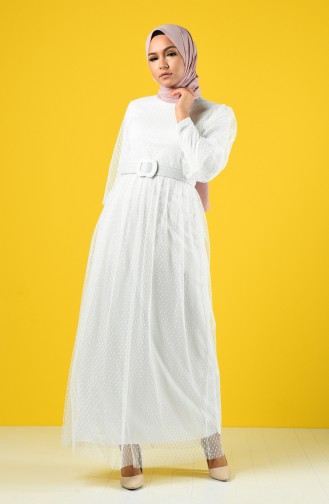 فساتين سهرة بتصميم اسلامي أبيض 2004-02