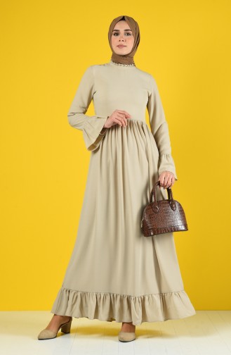 Ruched Dress 6793-02 Beige 6793-02