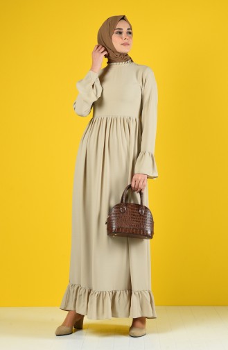 Robe Froncée 6793-02 Beige 6793-02