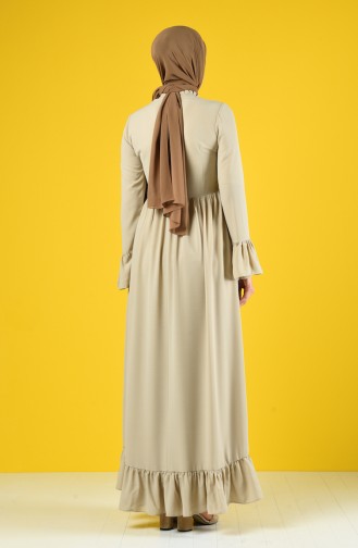 Robe Froncée 6793-02 Beige 6793-02