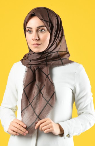 Elmina Patterned Cotton Scarf 880-05 Brown 880-05