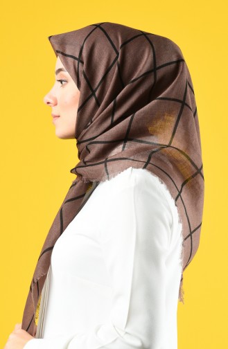 Elmina Patterned Cotton Scarf 880-05 Brown 880-05