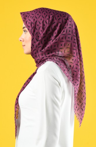 Elmina Patterned Cotton Scarf 892-01 Purple 892-01