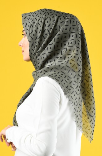 Elmina Patterned Cotton Scarf 892-03 Green 892-03