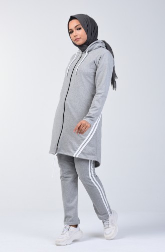 Hooded Tracksuit Set 1410-04 Gray 1410-04