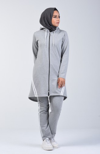 Hooded Tracksuit Set 1410-04 Gray 1410-04