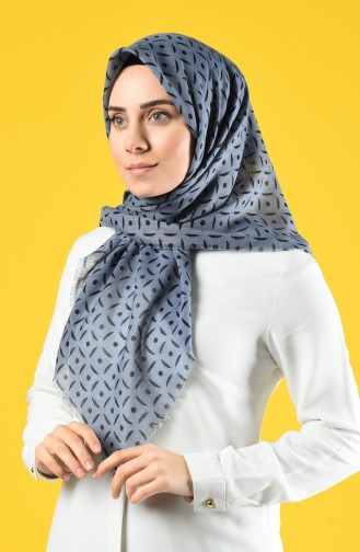 Elmina Patterned Cotton Scarf 892-06 Gray 892-06