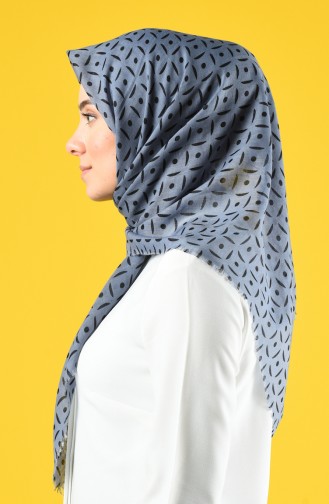 Elmina Patterned Cotton Scarf 892-06 Gray 892-06