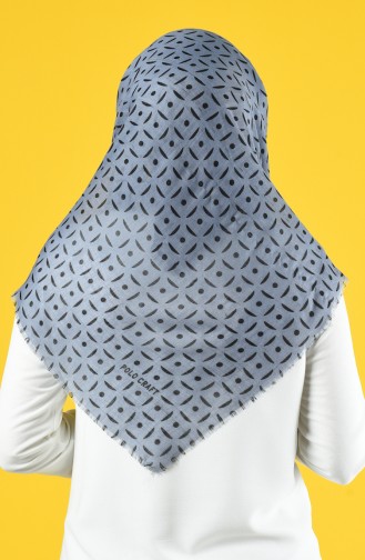 Elmina Patterned Cotton Scarf 892-06 Gray 892-06