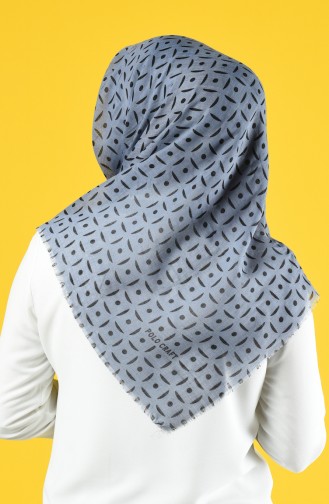 Elmina Patterned Cotton Scarf 892-06 Gray 892-06