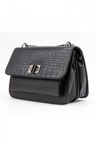 Damen Schultertasche HM4102-55 Schwarz Croco 4102-55