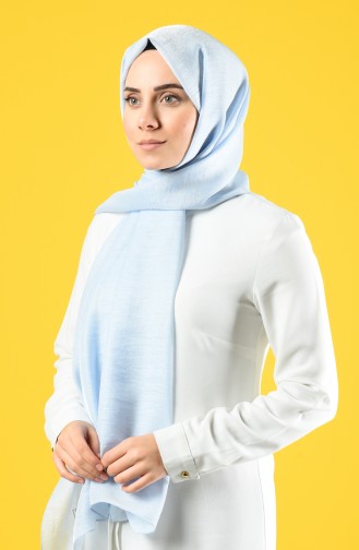 Karaca Silk Cotton Şal 90679-14 Bebek Mavisi