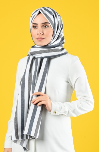 Striped Cotton Shawl 4639-01 Smoked 4639-01