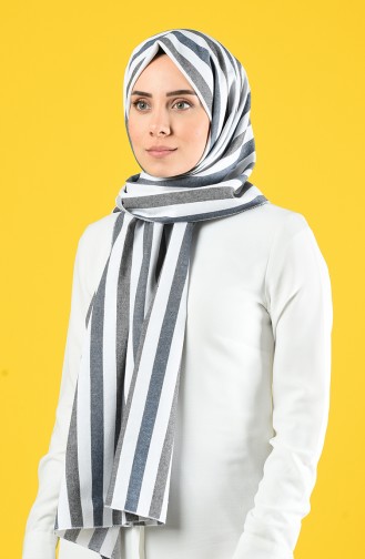 Striped Cotton Shawl 4639-01 Smoked 4639-01