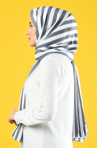 Striped Cotton Shawl 4639-01 Smoked 4639-01