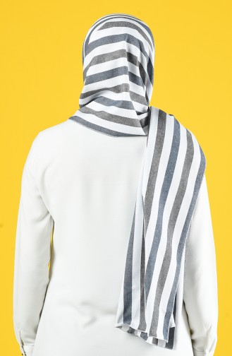 Striped Cotton Shawl 4639-01 Smoked 4639-01