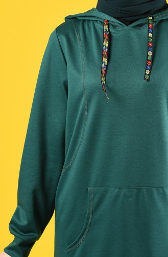  Sweatshirt mit Kapuze  8228-03 Smaragdgrün 8228-03