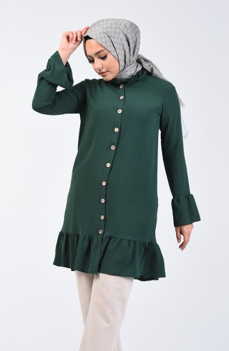 Aeroben Fabric Shirred Tunic 0079-05 Emerald Green 0079-05