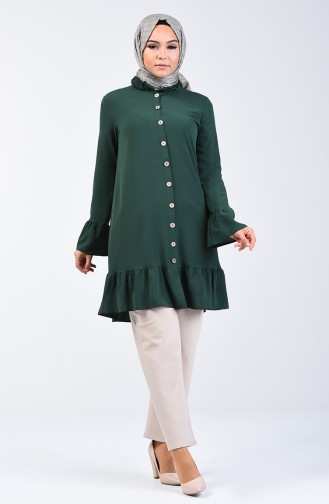 Aeroben Fabric Shirred Tunic 0079-05 Emerald Green 0079-05