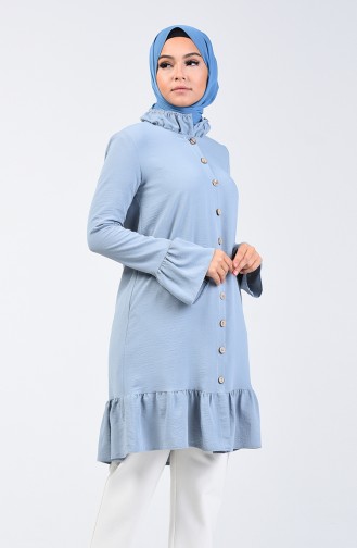 Aeroben Fabric Shirred Tunic 0079-10 Blue 0079-10