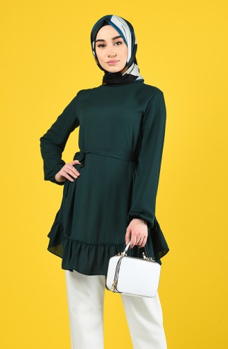 Frilly Tunic 8230-01 Emerald Green 8230-01