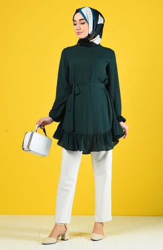 Frilly Tunic 8230-01 Emerald Green 8230-01