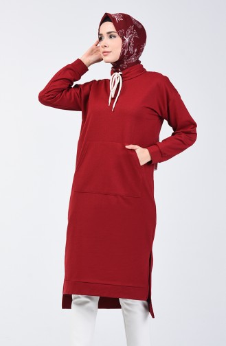 Yanları Yırtmaçlı Tunik 3149-06 Bordo