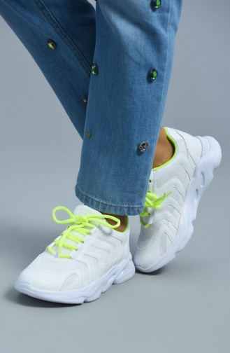 Letoon Chaussures Sport Unisex 2651-01 Blanc Vert 2651-01