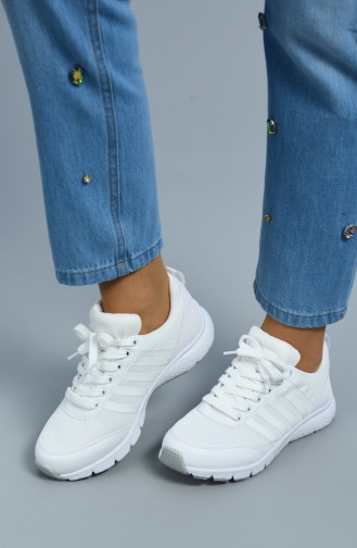 White Sport Shoes 6237Y-04