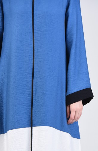 Abaya aus Aerobin Stoff mit Reissverschluss 1084-02 Indigo 1084-02