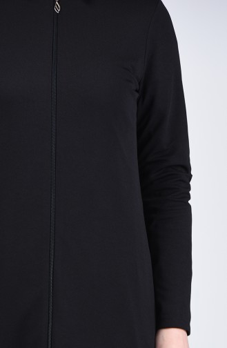 Abaya à Fermeture 3054-01 Noir 3054-01